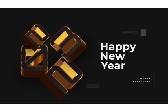 2023 New Year Banner Design with 3D Text