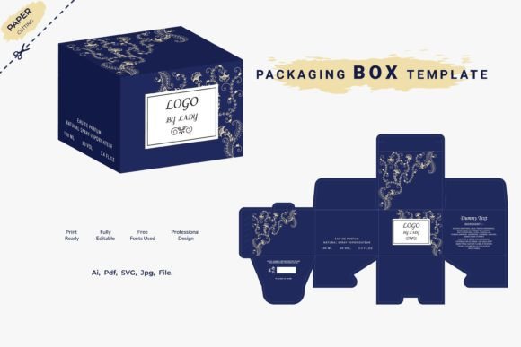 3D Box Packaging Design for Perfume Luxury: Elevating Brand Presentation with Digital Creativity