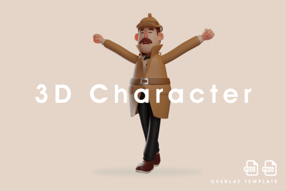 3D Detective Cartoon Design Has a Happy Touch for Creative Projects