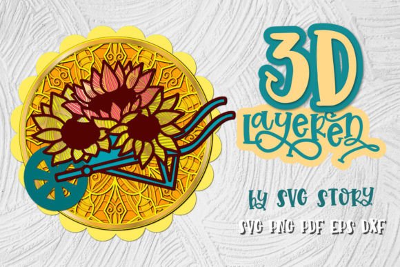 3D Layered Easter Design Sunflowers SVG for Creative Projects
