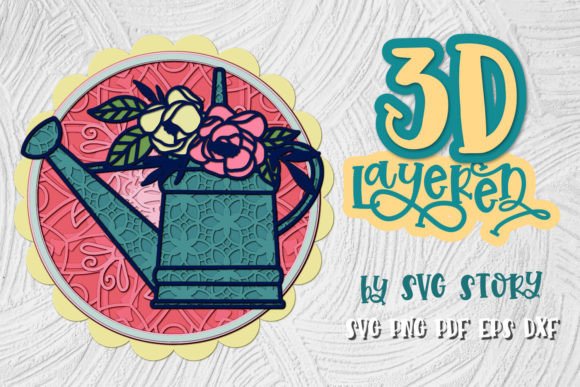 3D Layered Easter Design Watering Can