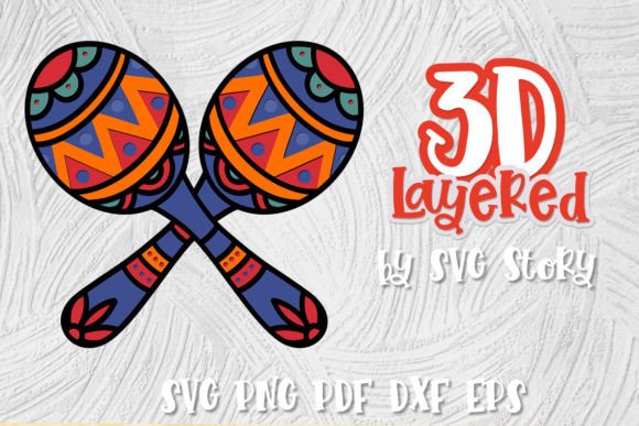 3D Maracas Layered Design for Cinco De Mayo: A Creative Cut File Option