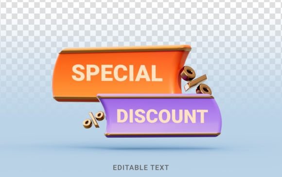 3D Sale Banner Design Special Discount – Elevate Your Marketing with Minimalist 3D Icons