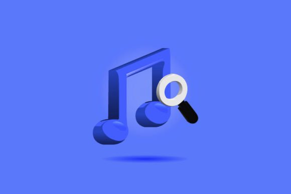 3D Search Music Design Vector Isolated