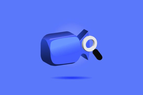 3D Search Videos Design Vector Isolated for Print, Decoration, Element Design and Background