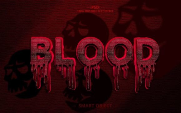 Blood 3D Text Effect Design: A Dynamic Tool for Modern Creatives