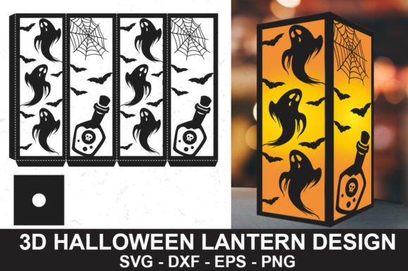 Halloween 3D Lantern SVG Design