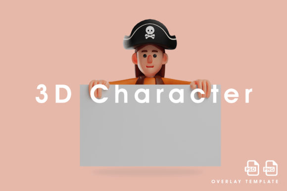 Happy Face 3D Pirate Cartoon Design: A Versatile and Adorable Addition to Your Creative Projects