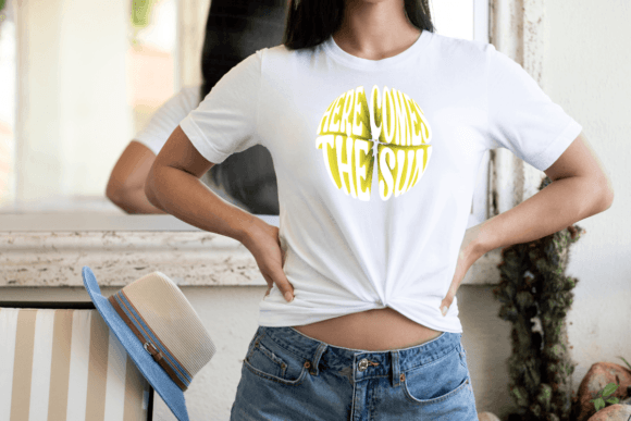 Here Comes the Sun 3D Text T-Shirt Design: A Vibrant and Versatile Graphic for Every Occasion