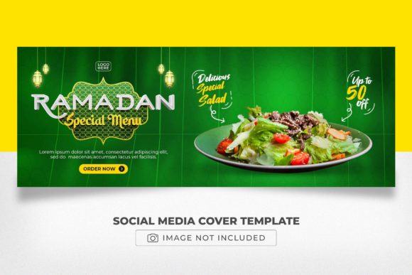 Ramadan Salad 3D Facebook Cover Design: A Creative Tool for Festive Branding and Engagement