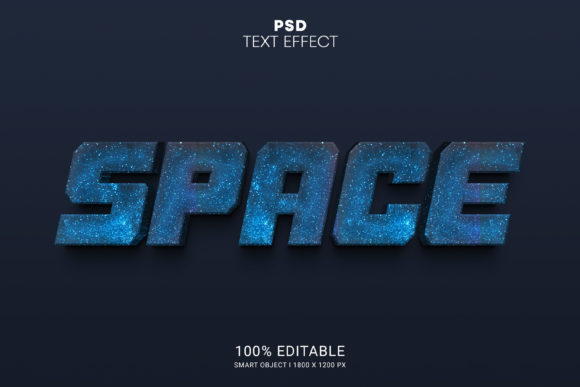 Space PSD 3D Text Effect Design for Modern Business Creativity