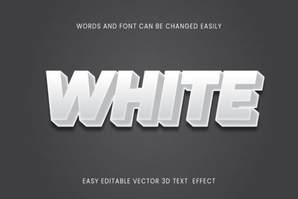 White 3D Editable Text Design Font