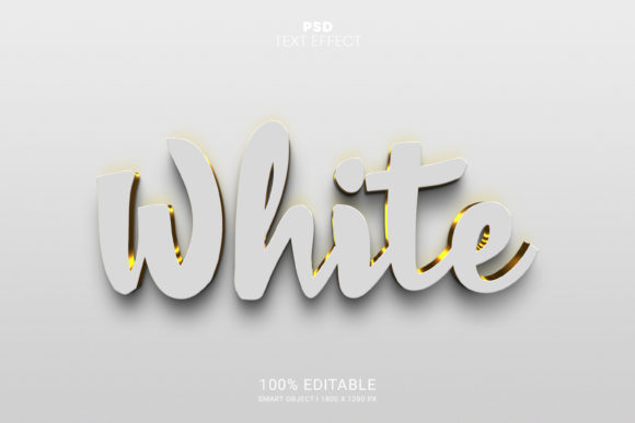 White PSD 3D Text Effect Design for Professional Branding